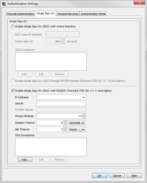 RADIUS Single Sign-On configuration in Policy Manager