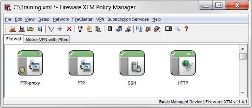 Screen shot of Policy Manager