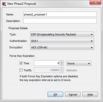 Screen shot of the New Phase2 Proposal dialog box in Policy Manager
