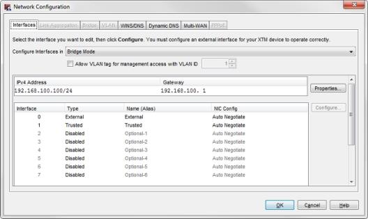Screen shot of the Network Configuration dialog box