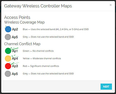 Screen shot of the Gateway Wireless Controller Maps Legend, page 1