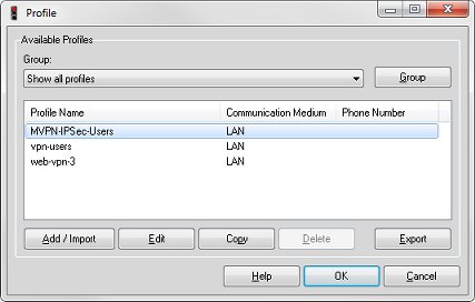 Screen shot of the Profile Settings dialog box