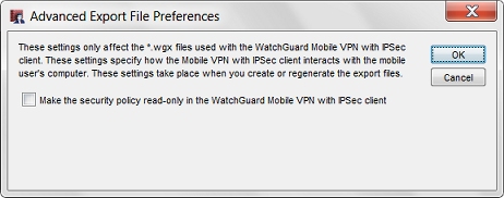 Screen shot of the Advanced Export File Preferences dialog box