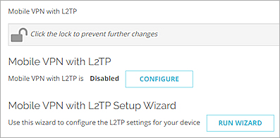 Screen shot of the Mobile VPN with L2TP page, Mobile VPN with L2TP disabled