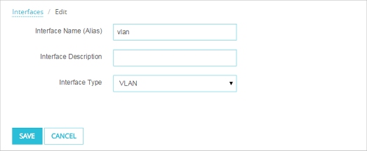 Screenshot of the Interface Configuration - VLAN page.