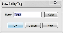 Screen shot of the New Policy Tag dialog box