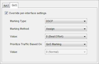 Edit Policy Properties dialog box with QoS tab selected