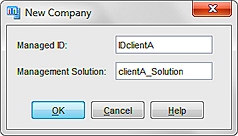 Screen shot of the New Company dialog box