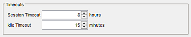 Screen shot of the timeout settings