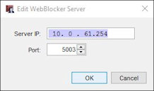 Screen shot of the Edit WebBlocker Server dialog box