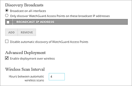 Screen shot of Gateway Wireless Controller settings with deployment over wireless enabled
