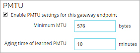 Screenshot of the PMTU bit setting in Fireware Web UI