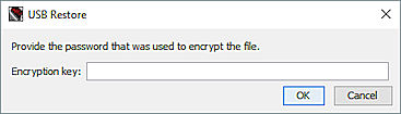 Screen shot of the USB Restore dialog box.
