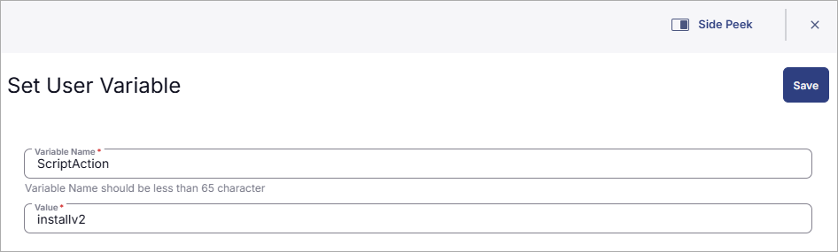 Screen shot of ConnectWise RMM, Set User Variable dialog box