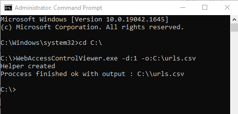 Screeenshot of command prompt