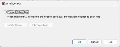 Screen shot of the IntelligentAV dialog box