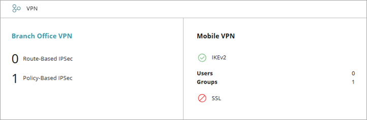 Screenshot of the VPN tile