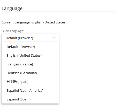 Screen shot of Administration > Language selection page in WatchGuard Cloud
