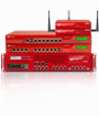 Stack of red e-Series and XTM multi-function firewalls