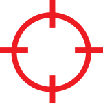 Icon: Threat Hunting, red aiming target 