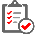 Illustration: Clipboard with red check marks next to list items