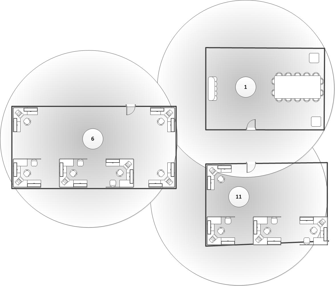 Diagrama de la colocación de dispositivos AP