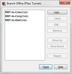 RMT Firebox の Branch Office トンネルのスクリーンショット