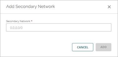 Screen shot of the Add Secondary Network dialog box