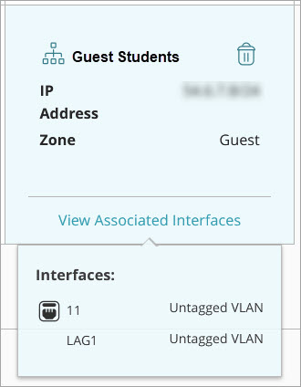 Screenshot of the UI for network status