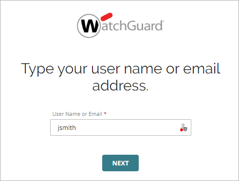 Screen shot that shows the AuthPoint log in page.