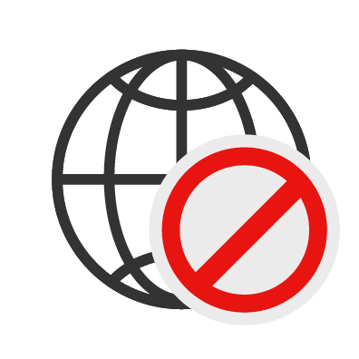 Symbol Netzwerk-Blockierung.