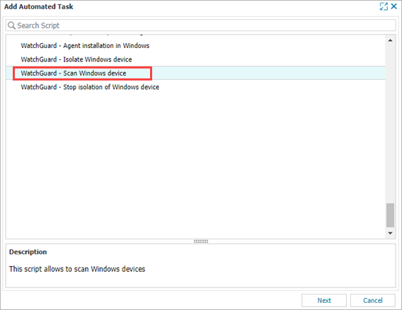 Screenshot of the Add Automated Task dialog box in N-sight