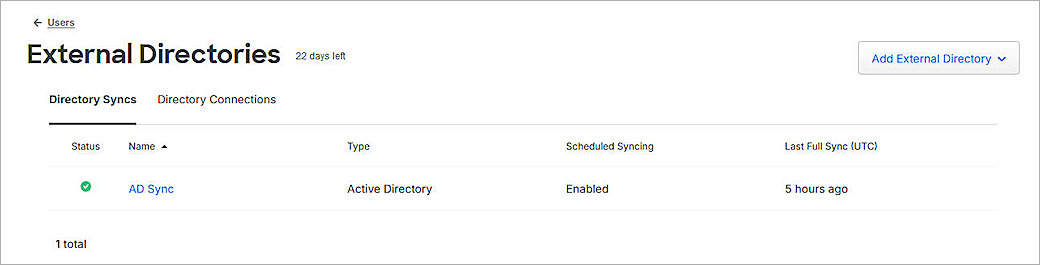 Screenshot of synchonized directories in Duo