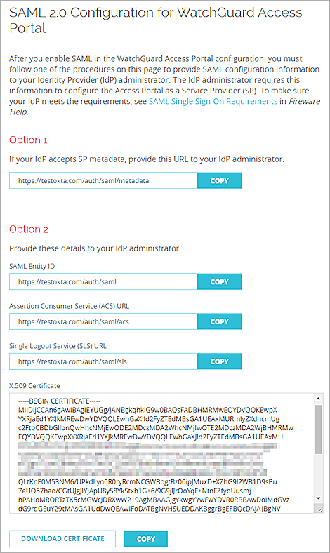 Okta SAML Authentication with WatchGuard Access Portal Integration Guide