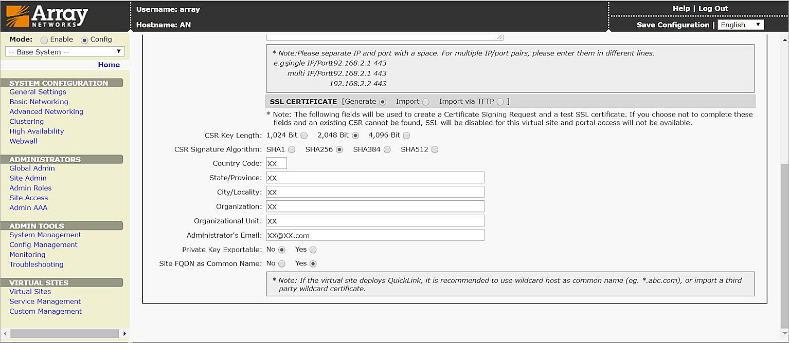 Array Networks SSL VPN Integration with AuthPoint