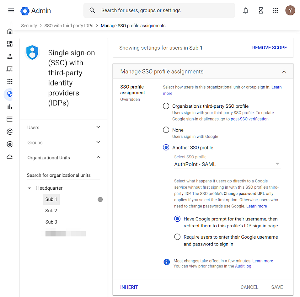 Google Workspace Integration with AuthPoint