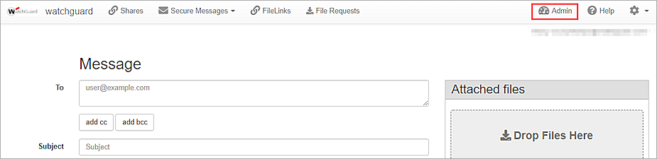 Screenshot of the LiquidFiles UI.