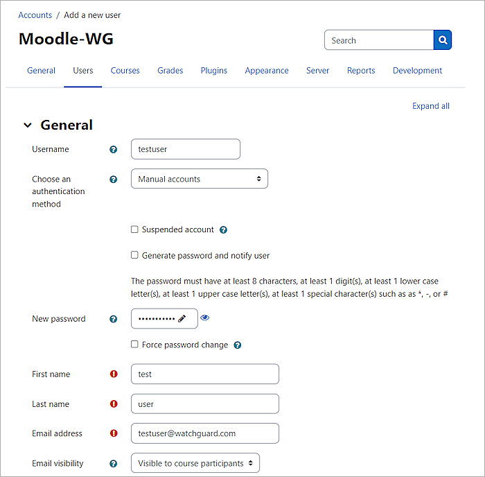 Screenshot of Moodle, picture5