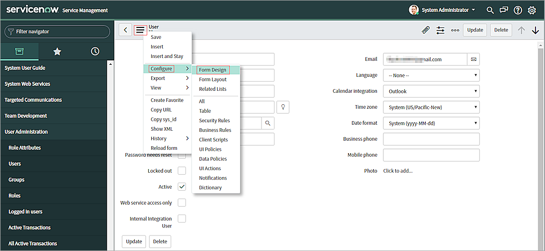 Screen shot of servicenow, picture12