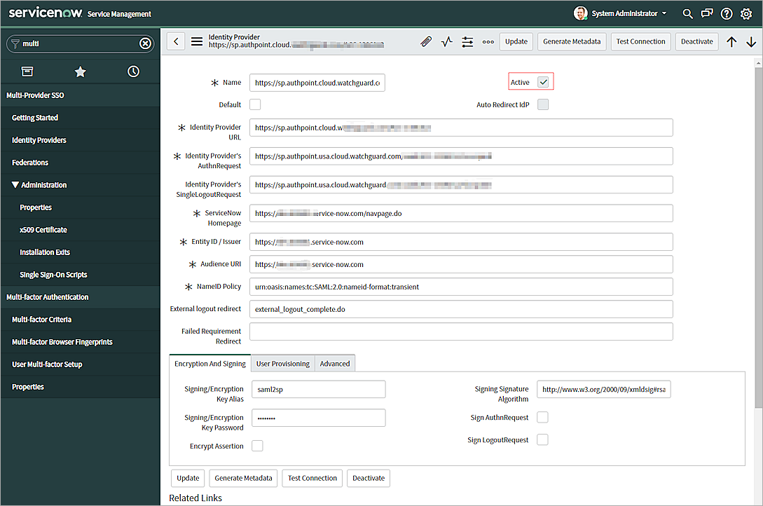 ServiceNow Integration with AuthPoint