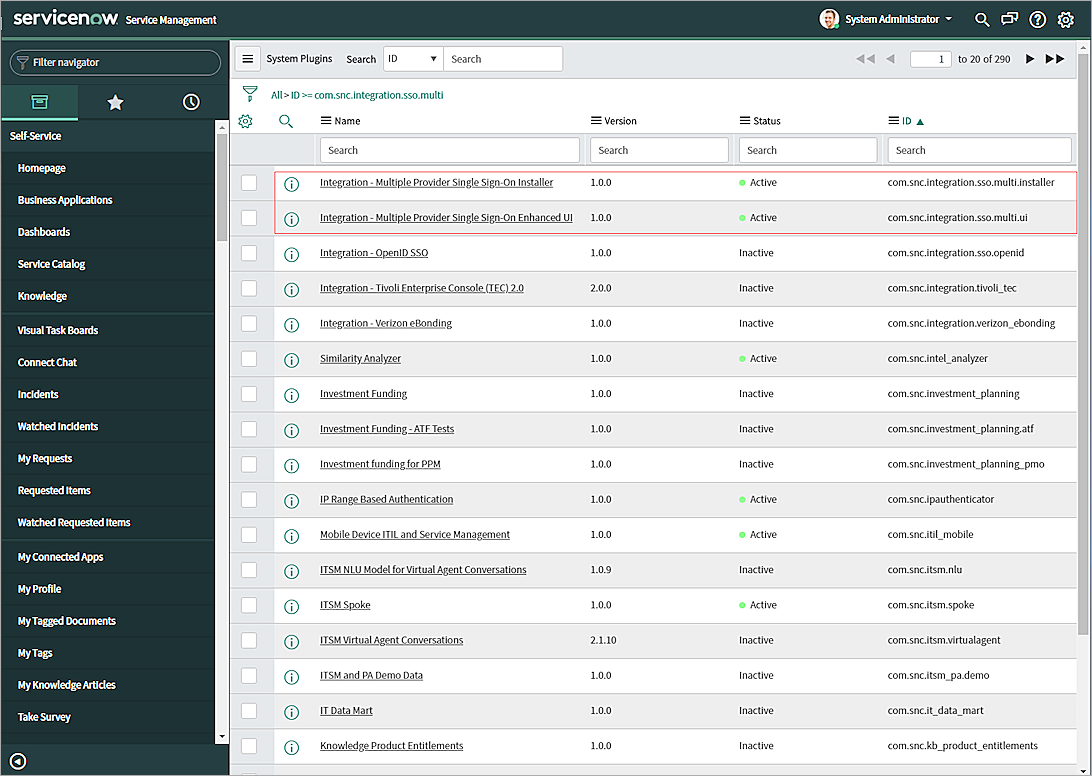 Screen shot of servicenow, picture2