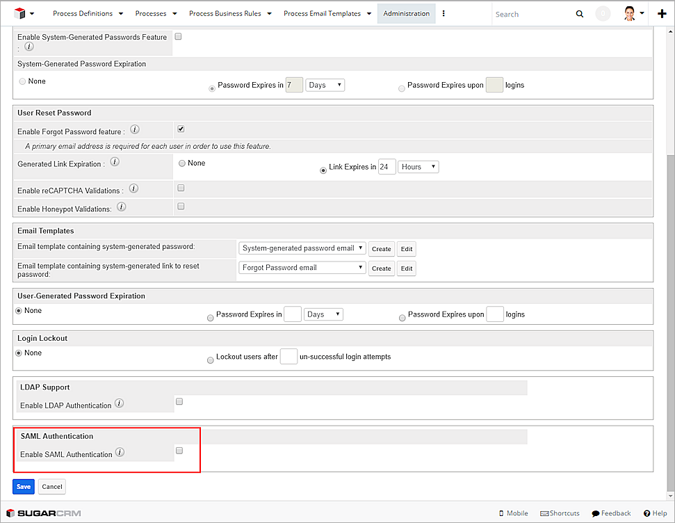 SugarCRM Integration with AuthPoint