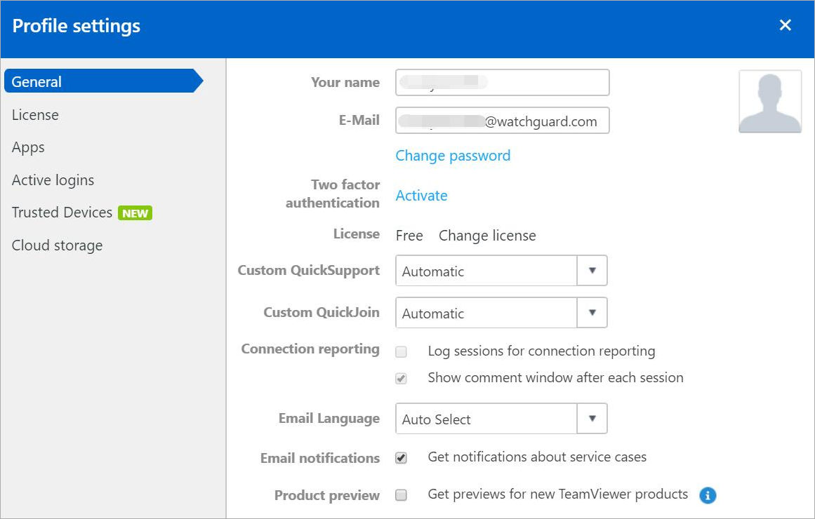Screen shot of the Profile Settings page.
