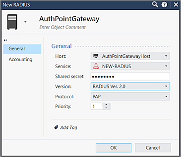 The screenshot of CheckPoint RADIUS Server