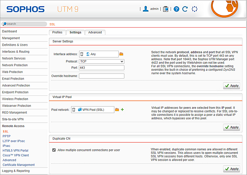 Screenshot of Sophos UTM, picture10