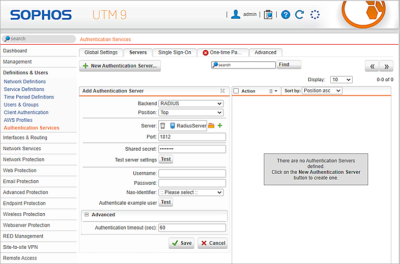 Screenshot of Sophos UTM, picture5