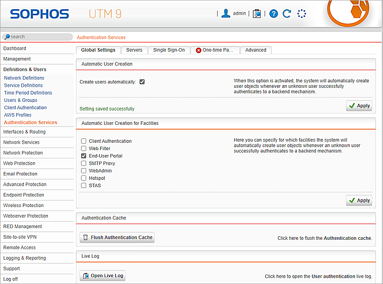 Screenshot of Sophos UTM, picture7