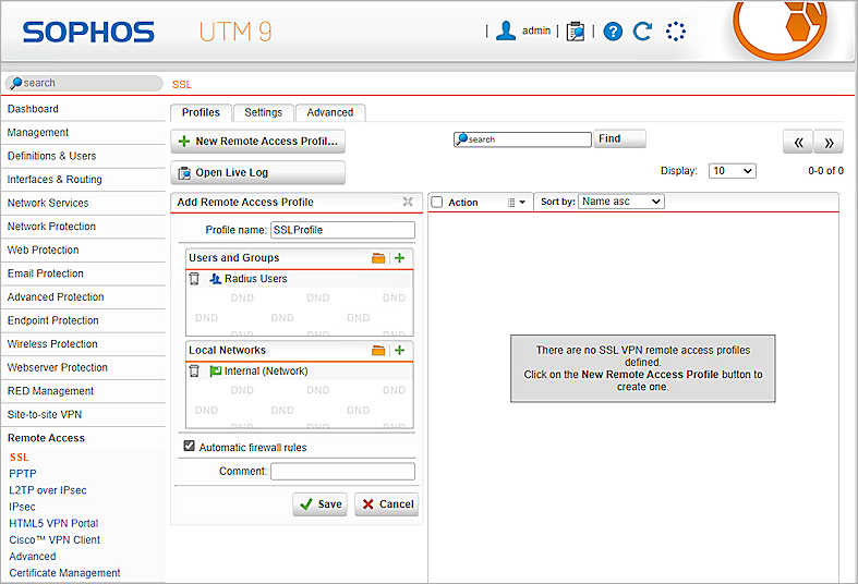 Screenshot of Sophos UTM, picture9