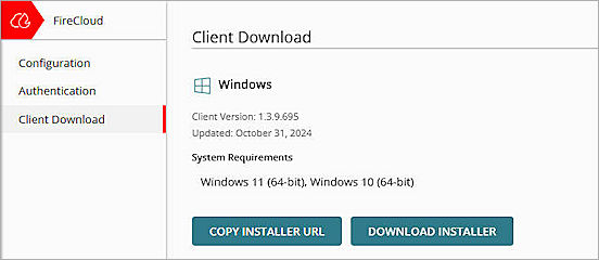 Screenshot of WGC, firecloud client download