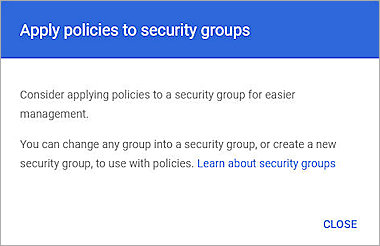Screenshot of Google Workspace, GCI-policies-to-securiy-group